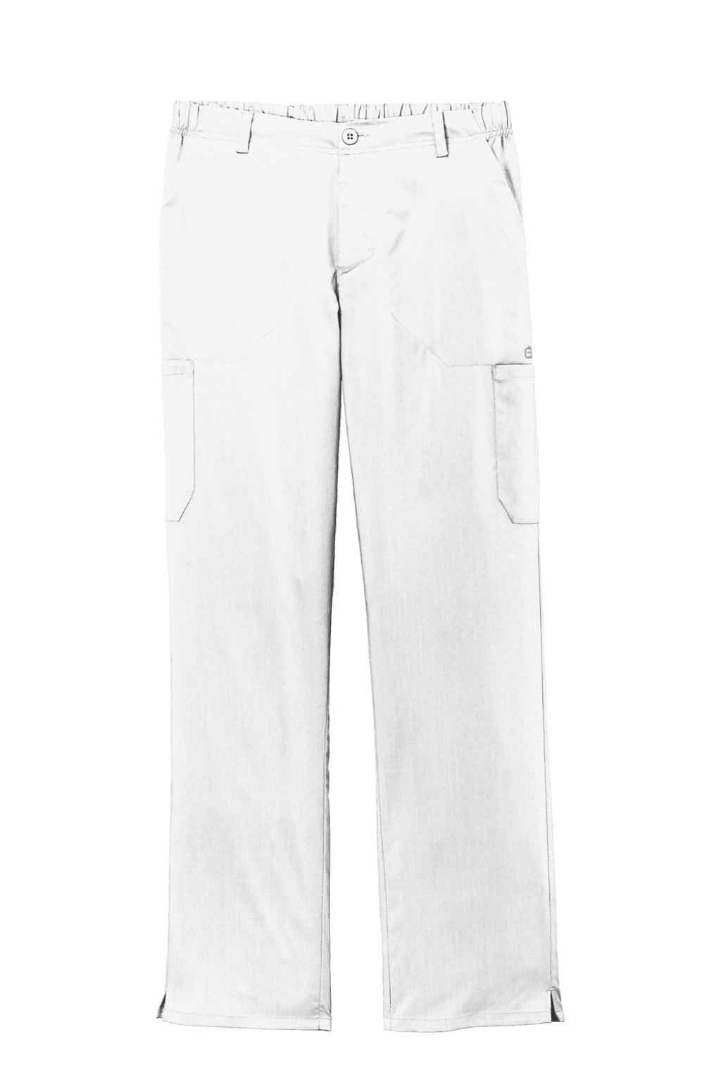Wonderwink WW5058 Mens Premiere Flex Cargo Pants w/ Pockets White Flat Front