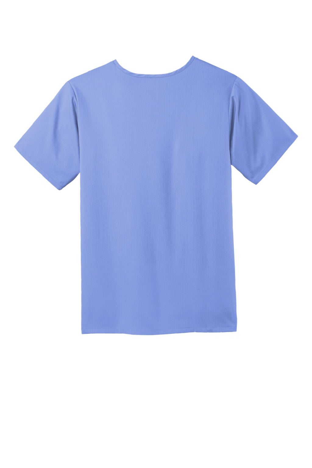 Wonderwink WW5068 Mens Premiere Flex Short Sleeve V-Neck Shirt w/ Pockets Ceil Blue Flat Back