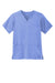 Wonderwink WW5068 Mens Premiere Flex Short Sleeve V-Neck Shirt w/ Pockets Ceil Blue Flat Front