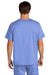 Wonderwink WW5068 Mens Premiere Flex Short Sleeve V-Neck Shirt w/ Pockets Ceil Blue Model Back