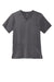 Wonderwink WW5068 Mens Premiere Flex Short Sleeve V-Neck Shirt w/ Pockets Pewter Grey Flat Front