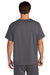 Wonderwink WW5068 Mens Premiere Flex Short Sleeve V-Neck Shirt w/ Pockets Pewter Grey Model Back