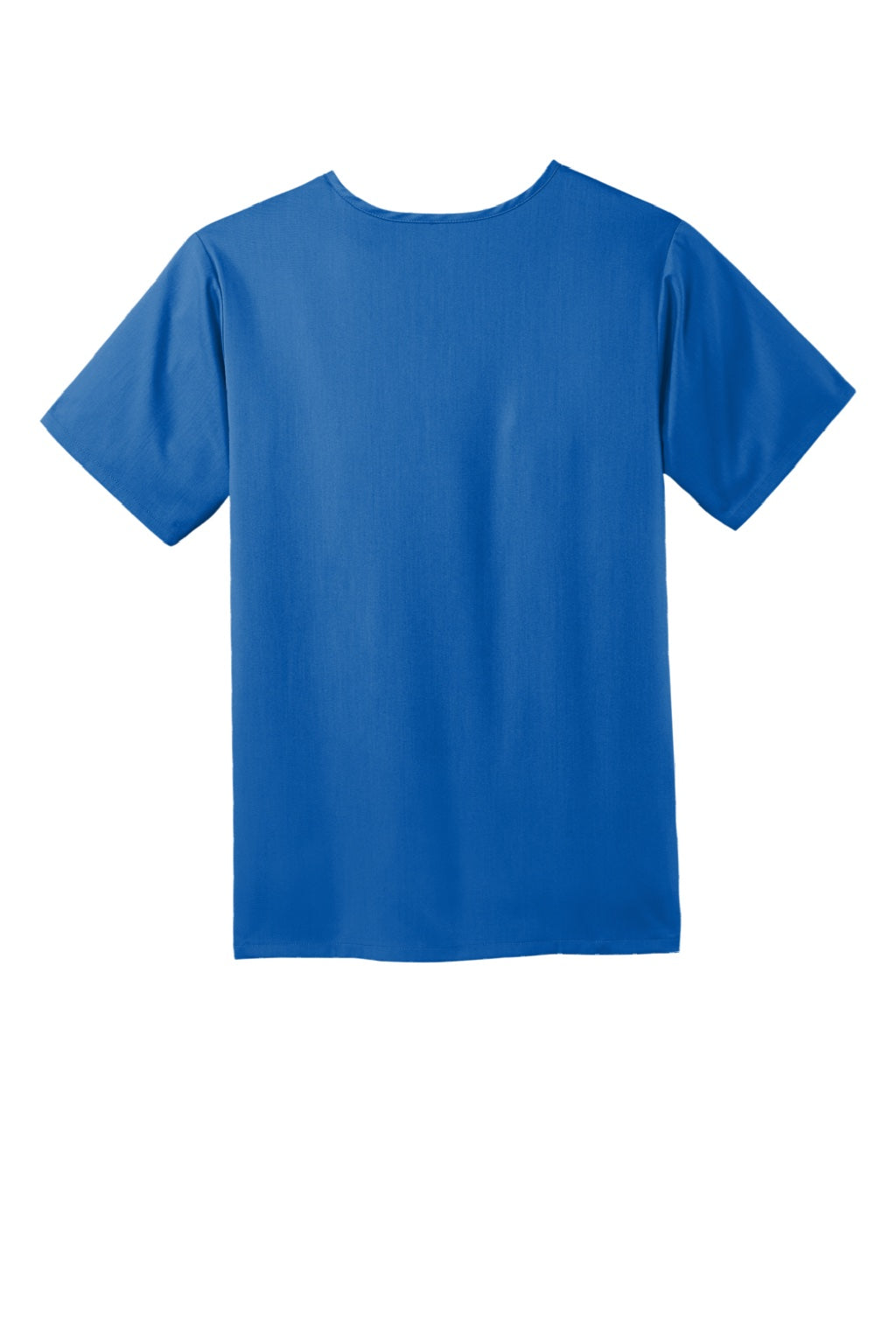 Wonderwink WW5068 Mens Premiere Flex Short Sleeve V-Neck Shirt w/ Pockets Royal Blue Flat Back