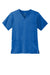 Wonderwink WW5068 Mens Premiere Flex Short Sleeve V-Neck Shirt w/ Pockets Royal Blue Flat Front