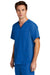 Wonderwink WW5068 Mens Premiere Flex Short Sleeve V-Neck Shirt w/ Pockets Royal Blue Model 3Q