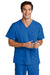 Wonderwink WW5068 Mens Premiere Flex Short Sleeve V-Neck Shirt w/ Pockets Royal Blue Model Front