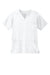 Wonderwink WW5068 Mens Premiere Flex Short Sleeve V-Neck Shirt w/ Pockets White Flat Front