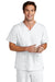 Wonderwink WW5068 Mens Premiere Flex Short Sleeve V-Neck Shirt w/ Pockets White Model Front