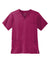 Wonderwink WW5068 Mens Premiere Flex Short Sleeve V-Neck Shirt w/ Pockets Wine Flat Front