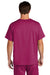 Wonderwink WW5068 Mens Premiere Flex Short Sleeve V-Neck Shirt w/ Pockets Wine Model Back