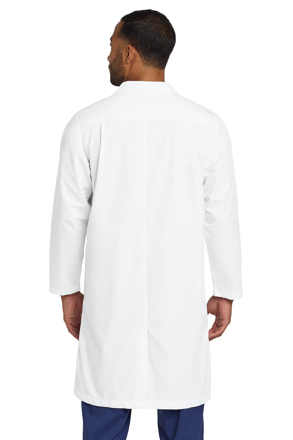 WonderWink WW5172 Mens Long Lab Coat White Model Back
