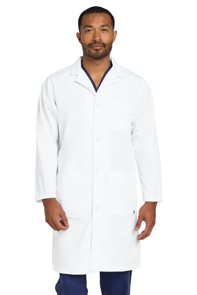 WonderWink WW5172 Mens Long Lab Coat White Model Front