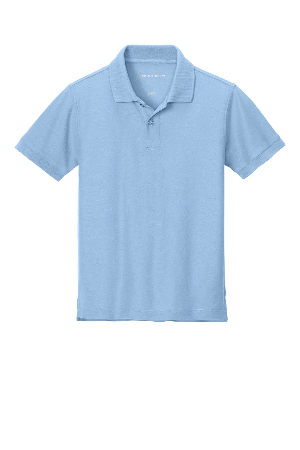 Port Authority Y200 Youth Wearever Signature Pique Short Sleeve Polo Shirt Cloud Blue Flat Front