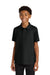 Port Authority Y200 Youth Wearever Signature Pique Short Sleeve Polo Shirt Deep Black Model Front
