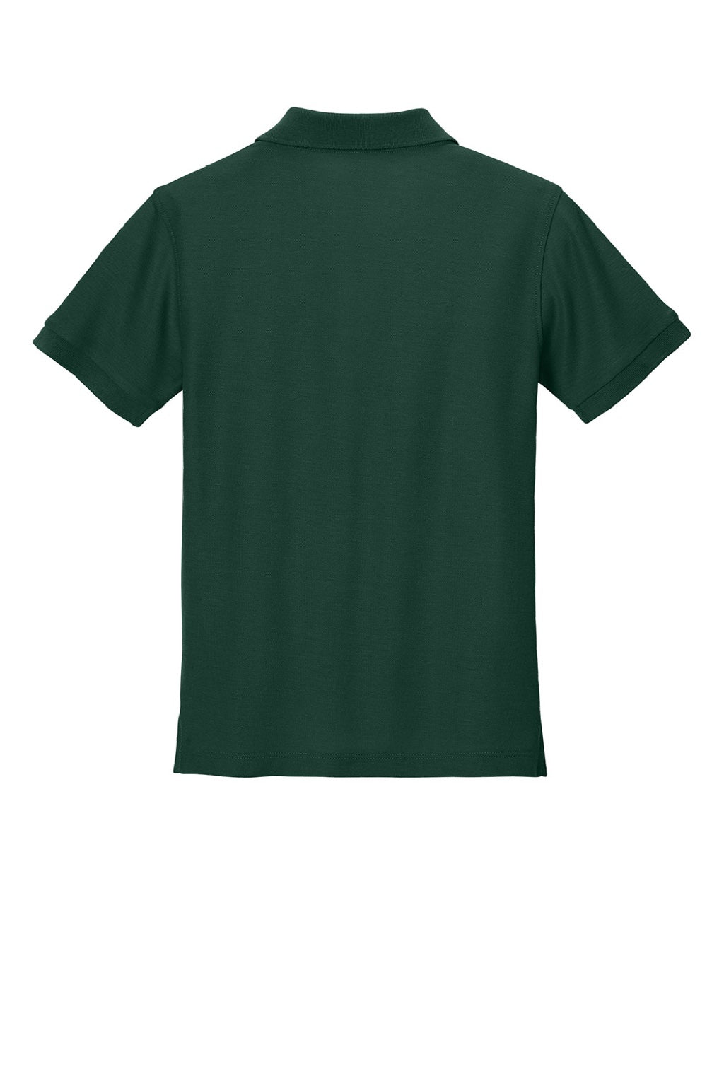 Port Authority Y200 Youth Wearever Signature Pique Short Sleeve Polo Shirt Dark Green Flat Back