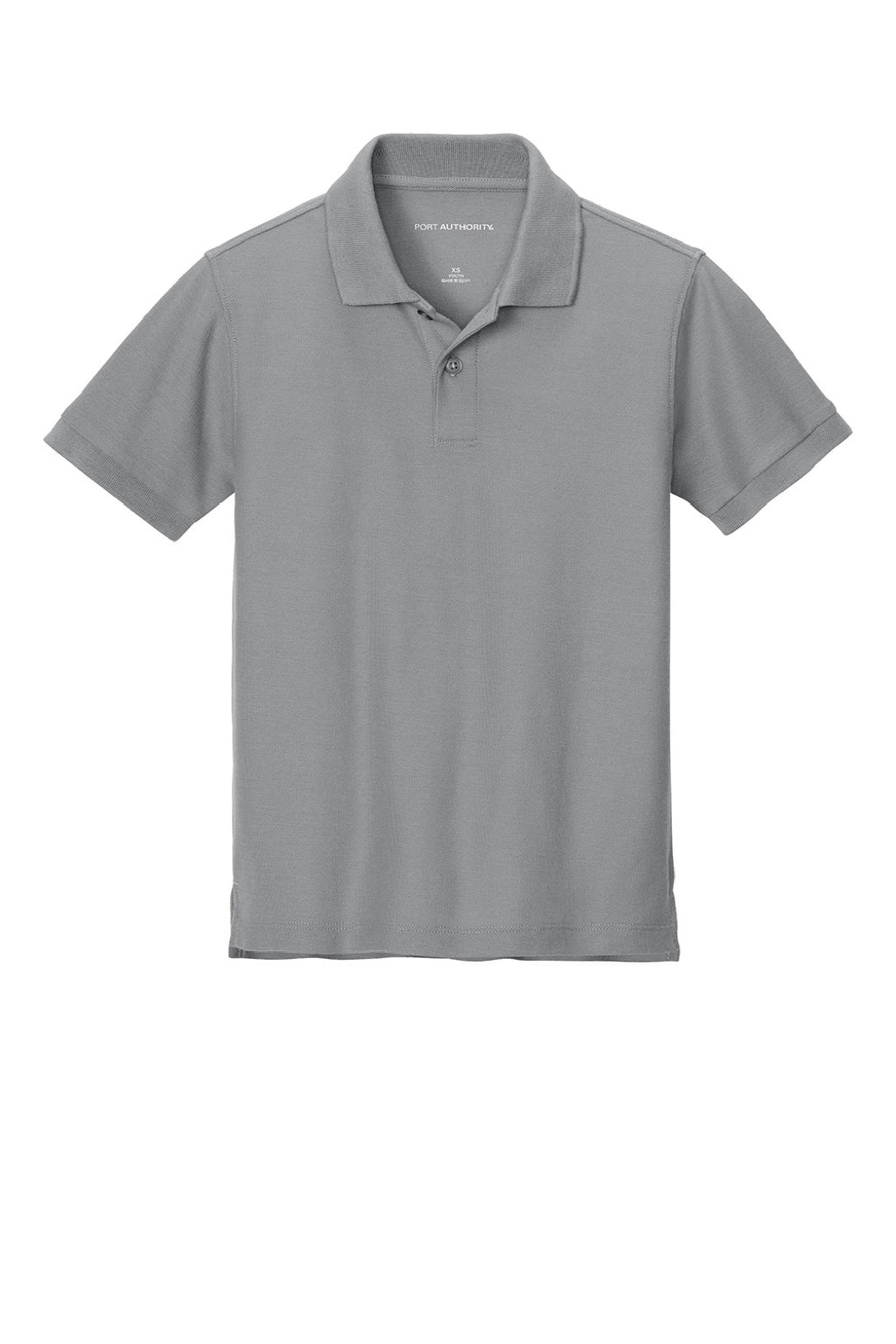 Port Authority Y200 Youth Wearever Signature Pique Short Sleeve Polo Shirt Gusty Grey Flat Front