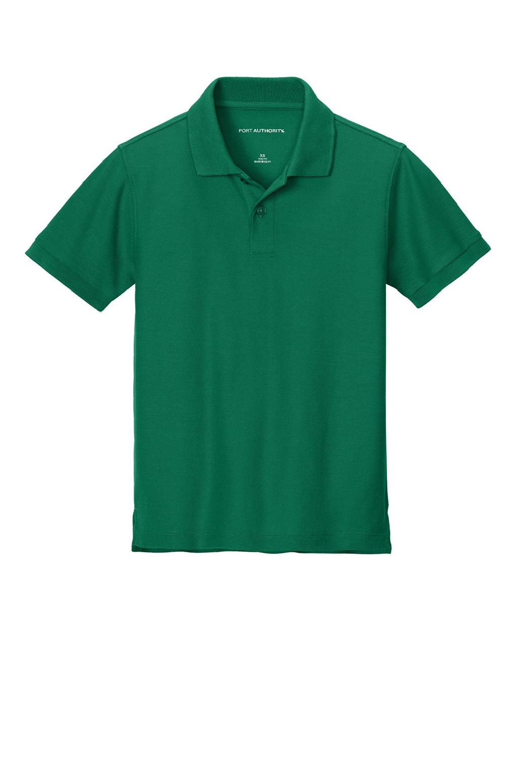 Port Authority Y200 Youth Wearever Signature Pique Short Sleeve Polo Shirt Kelly Green Flat Front