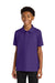Port Authority Y200 Youth Wearever Signature Pique Short Sleeve Polo Shirt Prism Purple Model Front