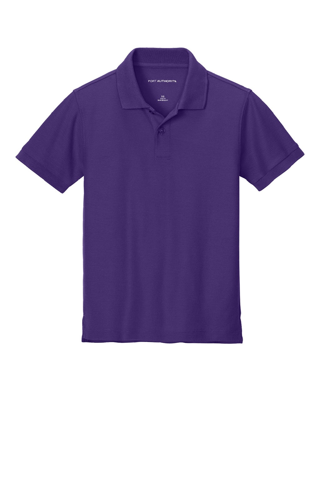 Port Authority Y200 Youth Wearever Signature Pique Short Sleeve Polo Shirt Prism Purple Flat Front