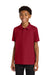 Port Authority Y200 Youth Wearever Signature Pique Short Sleeve Polo Shirt Rich Red Model Front