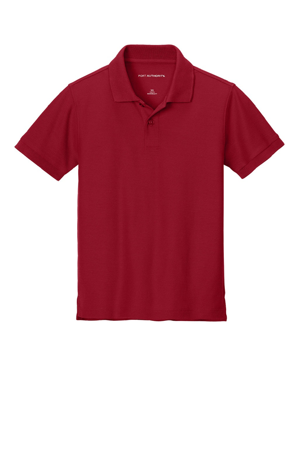 Port Authority Y200 Youth Wearever Signature Pique Short Sleeve Polo Shirt Rich Red Flat Front