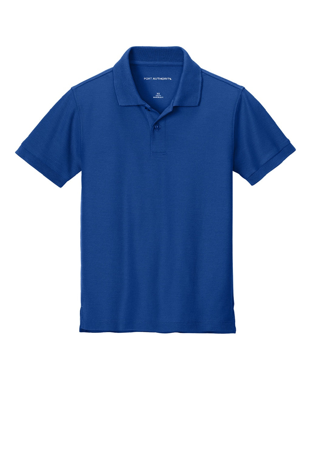 Port Authority Y200 Youth Wearever Signature Pique Short Sleeve Polo Shirt True Royal Blue Flat Front