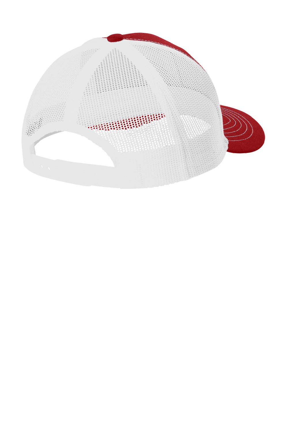 Port Authority Hats YC402 Youth Snapback Trucker Hat Flame Red/White Flat Back