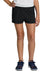 Sport-Tek YGST311 Youth Girls Jersey Knit Squad Shorts Black Model Front