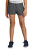 Sport-Tek YGST311 Youth Girls Jersey Knit Squad Shorts Heather Dark Grey Model Front