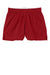 Sport-Tek YGST311 Youth Girls Jersey Knit Squad Shorts Deep Red Flat Front