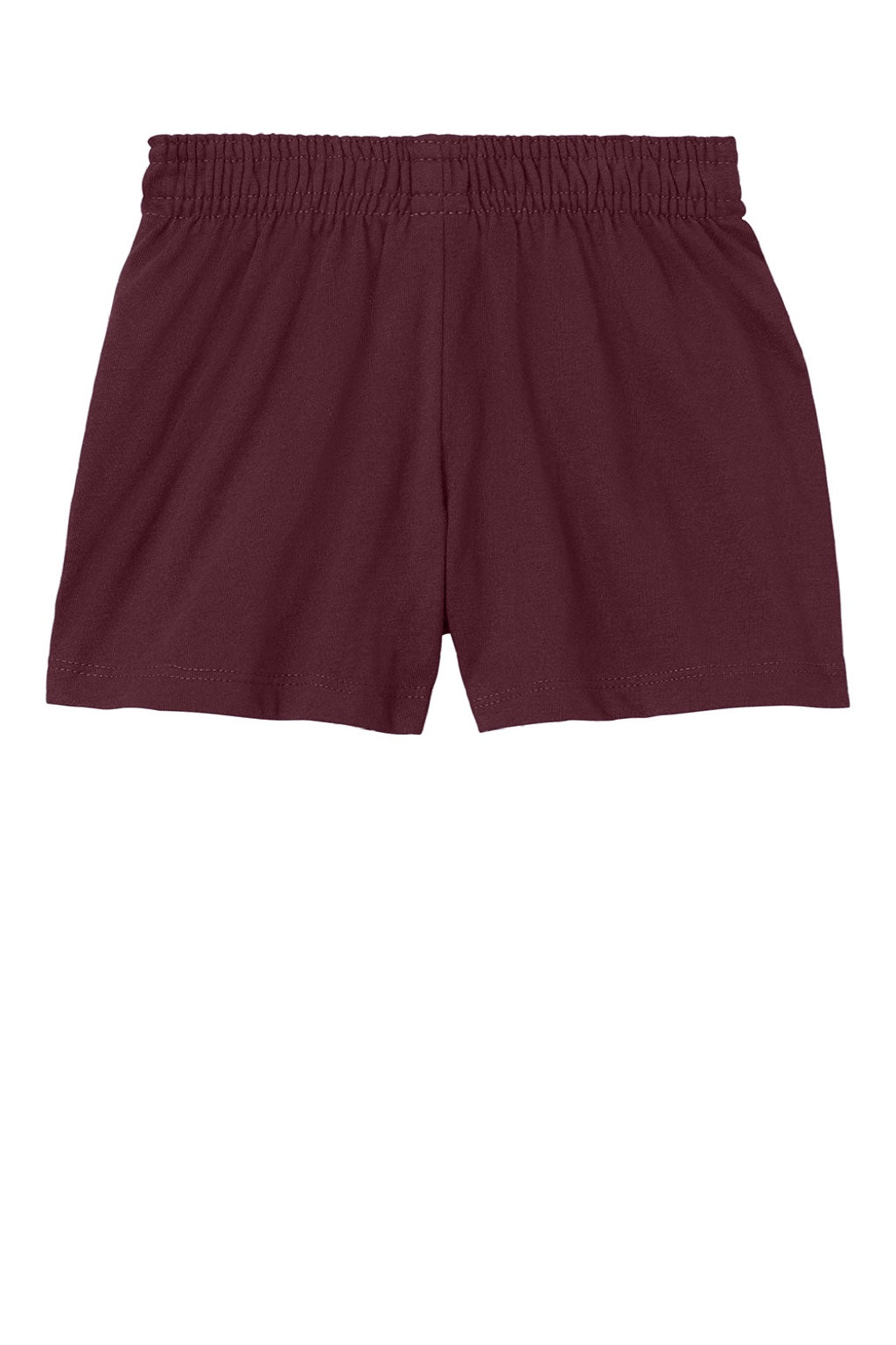 Sport-Tek YGST311 Youth Girls Jersey Knit Squad Shorts Maroon Flat Back