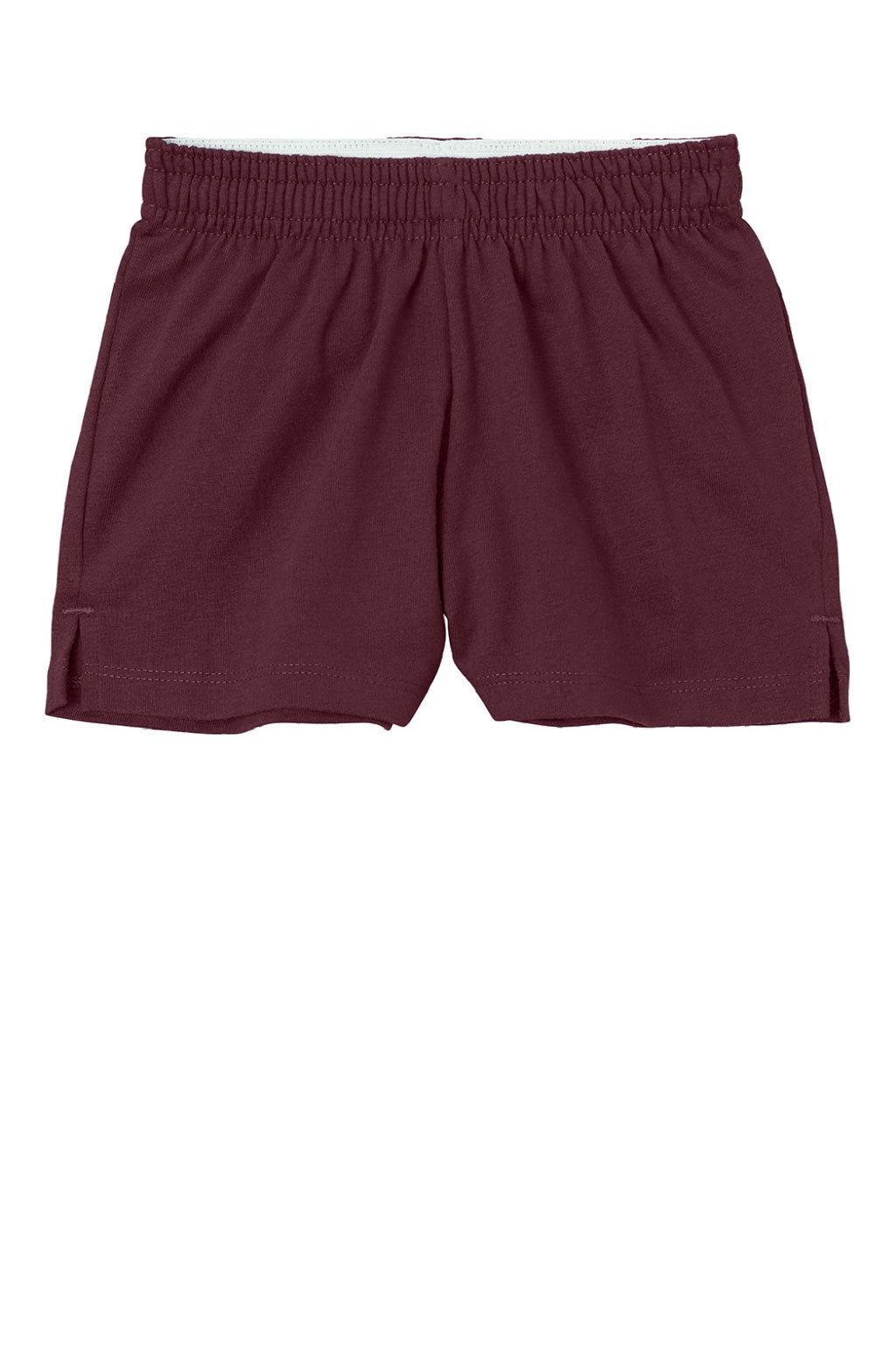 Sport-Tek YGST311 Youth Girls Jersey Knit Squad Shorts Maroon Flat Front