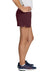 Sport-Tek YGST311 Youth Girls Jersey Knit Squad Shorts Maroon Model Side