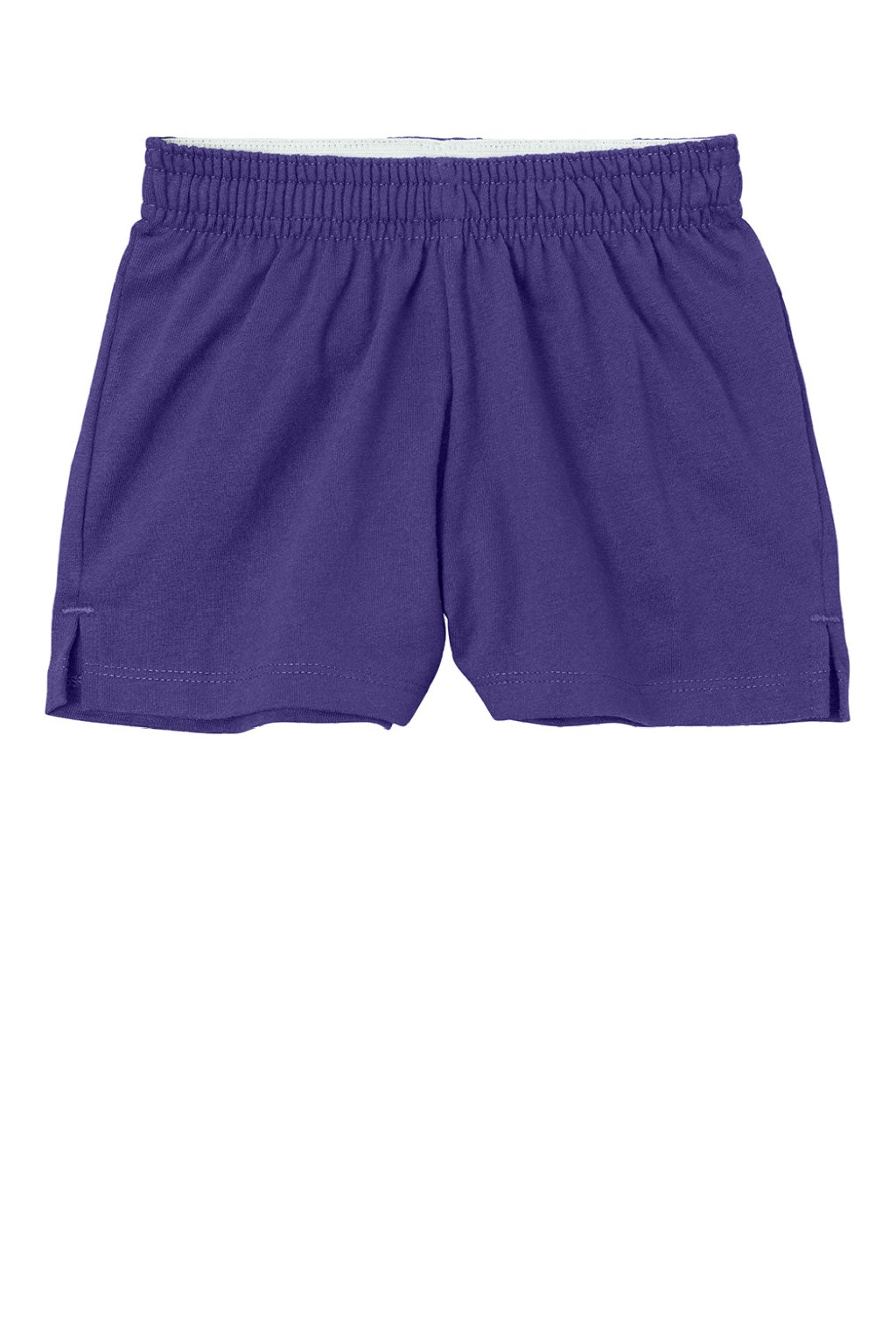 Sport-Tek YGST311 Youth Girls Jersey Knit Squad Shorts Purple Flat Front
