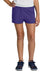 Sport-Tek YGST311 Youth Girls Jersey Knit Squad Shorts Purple Model Front