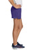 Sport-Tek YGST311 Youth Girls Jersey Knit Squad Shorts Purple Model Side