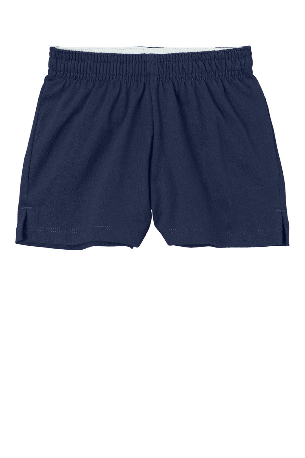 Sport-Tek YGST311 Youth Girls Jersey Knit Squad Shorts True Navy Blue Flat Front
