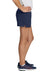 Sport-Tek YGST311 Youth Girls Jersey Knit Squad Shorts True Navy Blue Model Side