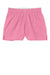 Sport-Tek YGST311 Youth Girls Jersey Knit Squad Shorts True Pink Flat Front