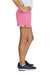 Sport-Tek YGST311 Youth Girls Jersey Knit Squad Shorts True Pink Model Side