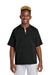 Sport-Tek YJST489 Youth Repeat Moisture Wicking 1/4 Zip Short Sleeve Jacket Black Model Front
