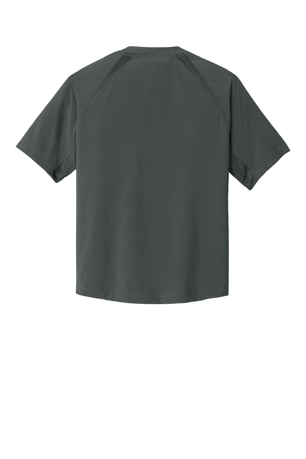 Sport-Tek YJST489 Youth Repeat Moisture Wicking 1/4 Zip Short Sleeve Jacket Iron Grey Flat Back