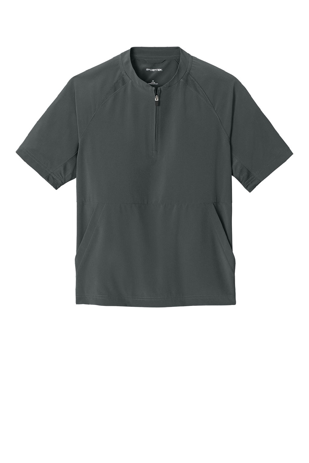 Sport-Tek YJST489 Youth Repeat Moisture Wicking 1/4 Zip Short Sleeve Jacket Iron Grey Flat Front