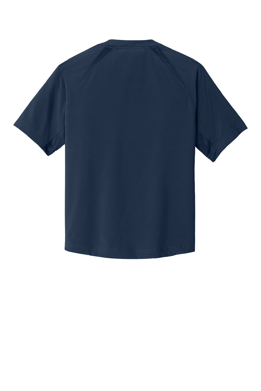 Sport-Tek YJST489 Youth Repeat Moisture Wicking 1/4 Zip Short Sleeve Jacket True Navy Blue Flat Back