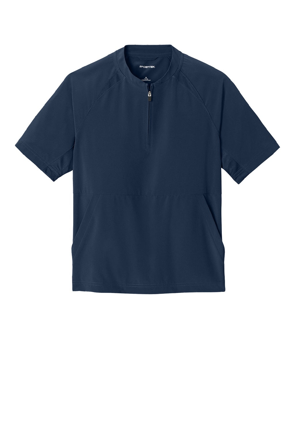 Sport-Tek YJST489 Youth Repeat Moisture Wicking 1/4 Zip Short Sleeve Jacket True Navy Blue Flat Front