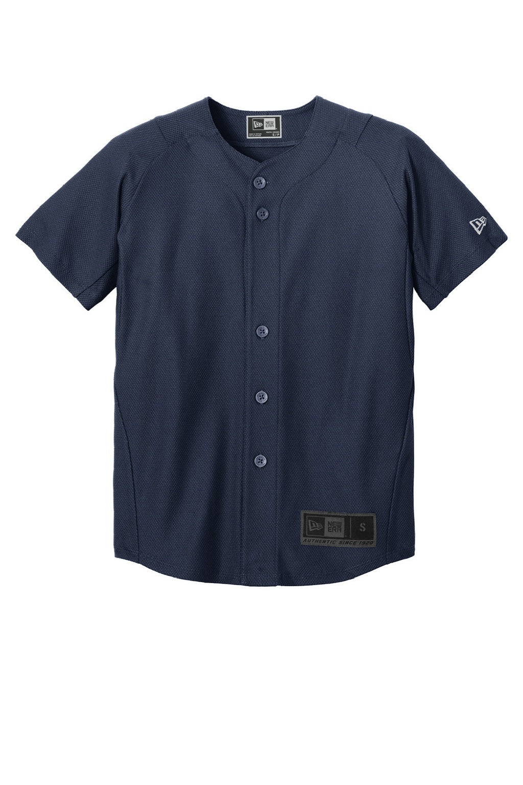 New Era YNEA220 Youth Diamond Era Moisture Wicking Short Sleeve Jersey Navy Blue Flat Front