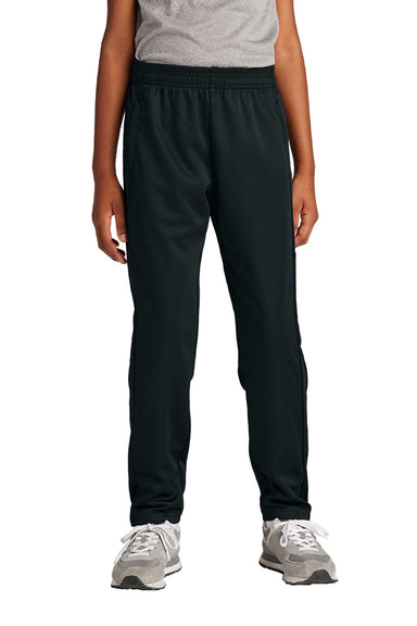 Sport-Tek YPST800 Youth Moisure Wicking Travel Pants w/ Pockets Black Model Front