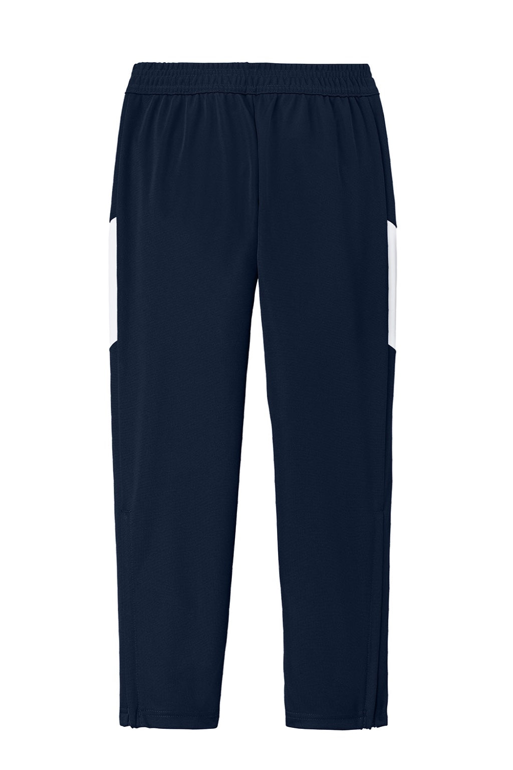 Sport-Tek YPST800 Youth Moisure Wicking Travel Pants w/ Pockets True Navy Blue/White Flat Back