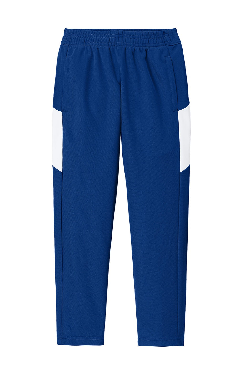 Sport-Tek YPST800 Youth Moisure Wicking Travel Pants w/ Pockets True Royal Blue/White Flat Front