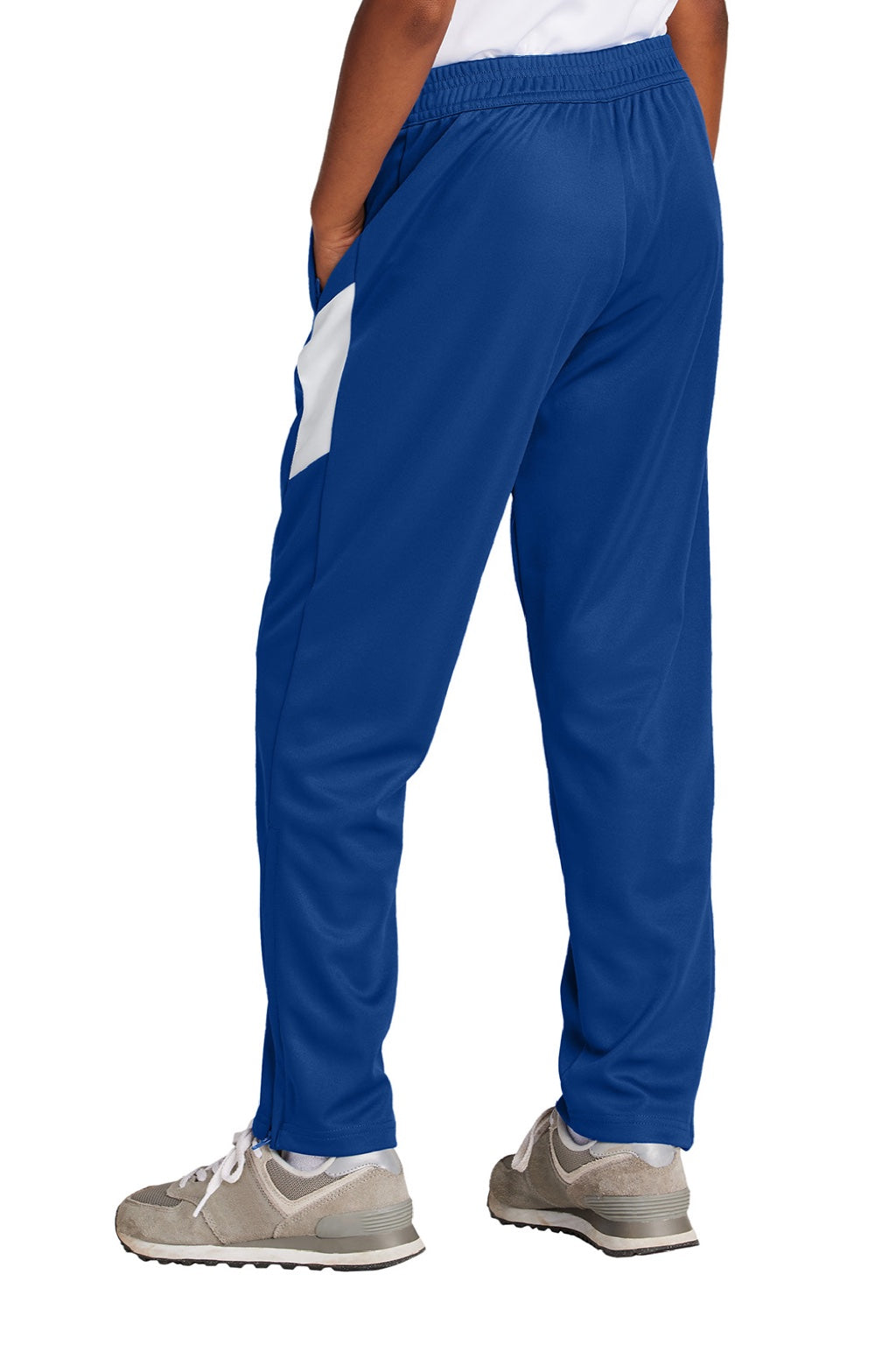 Sport-Tek YPST800 Youth Moisure Wicking Travel Pants w/ Pockets True Royal Blue/White Model Back